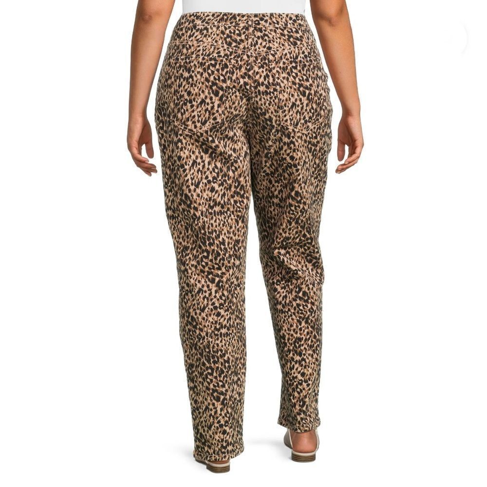 Women's Plus Core Denim Straight Leg Jeans Pants Leopard Print Size 14W - Picture 9 of 9